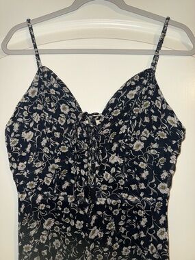 Promesa Floral Lace-Up Jumpsuit in Black